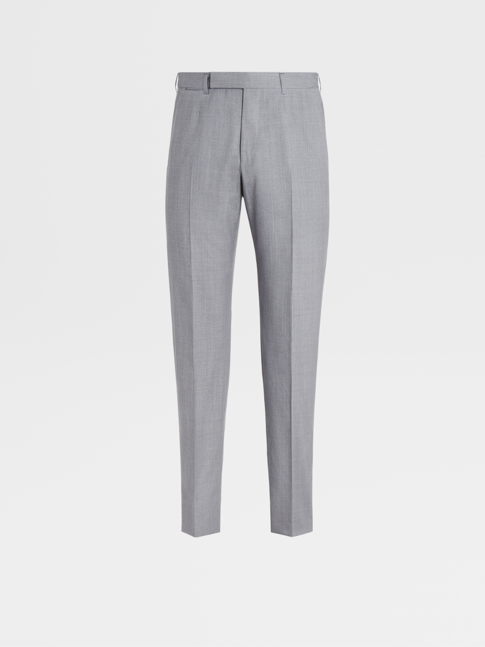 Light Grey Mélange High Performance™ Wool Flat Front Trousers